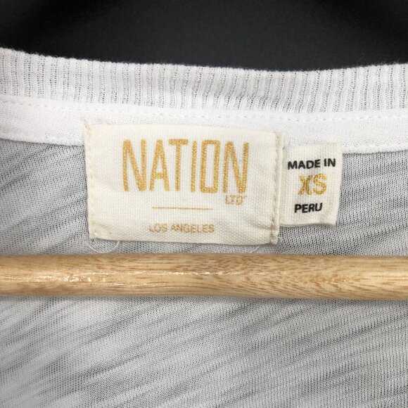 Nation LTD Women's Puff Sleeve Pima Cotton Blouse XS White Regency Heritage - Picture 3 of 10